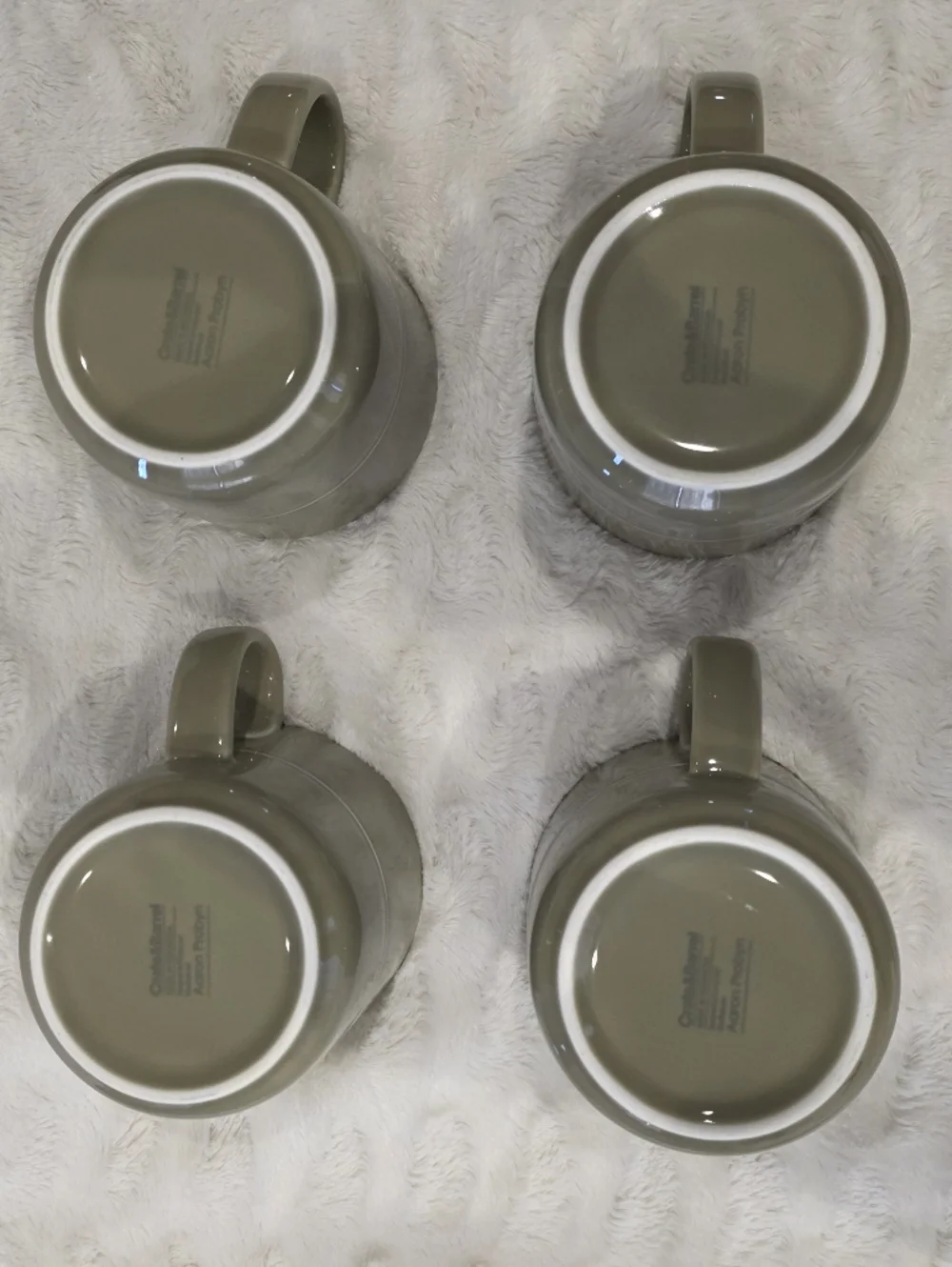 Crate & Barrel Aaron Probyn Hue Coffee Mugs Beige/Brown 12oz. Set of 4